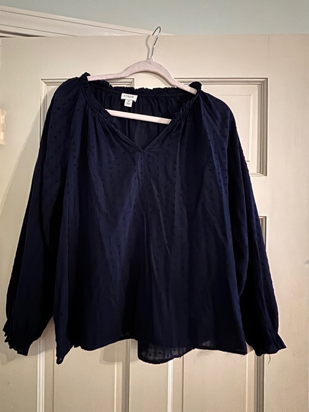 Loft Navy Long Sleeve top / blouse Size XL